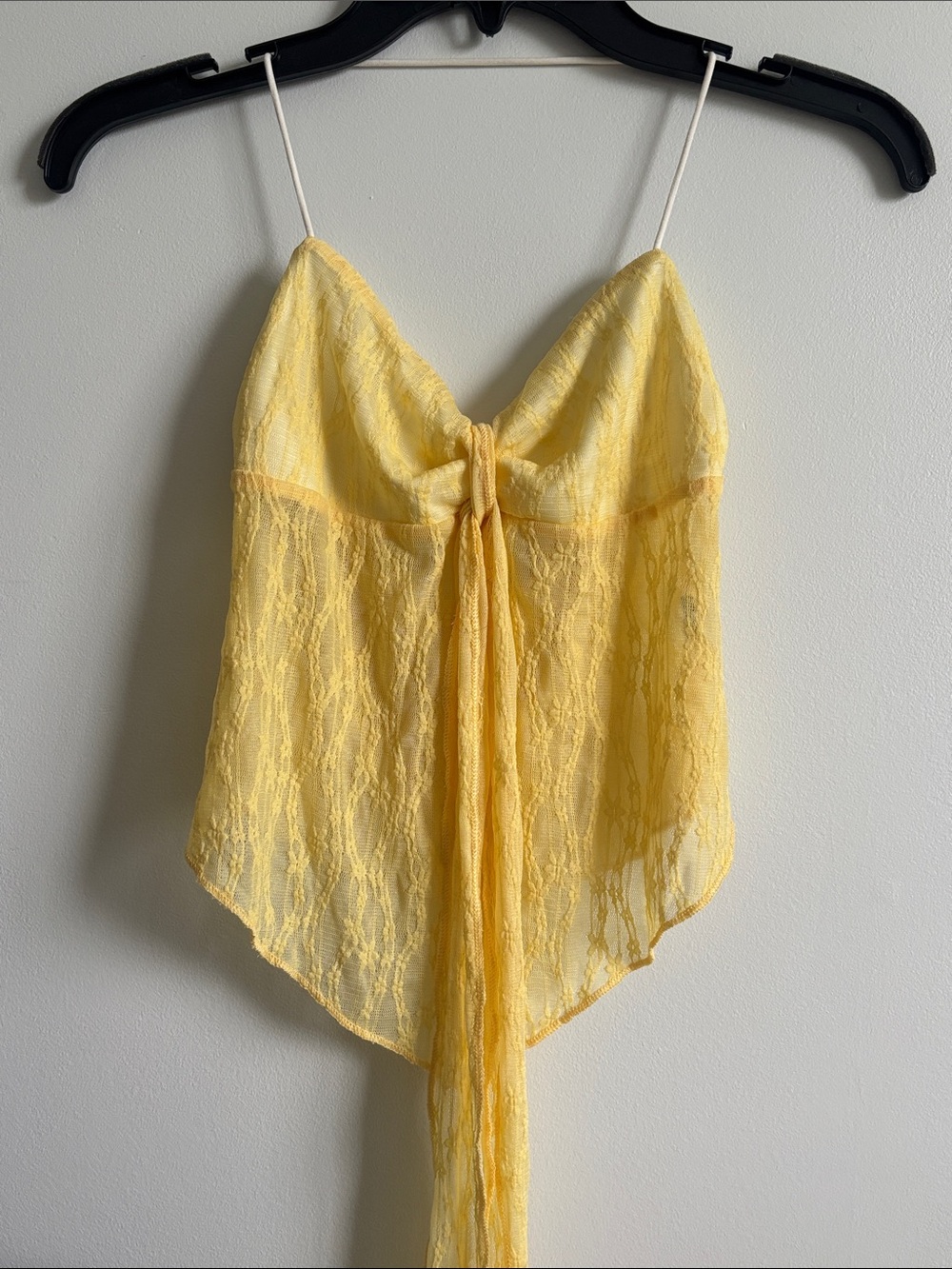 Yellow Lace Camisole with Tie-Front - Women Intimates